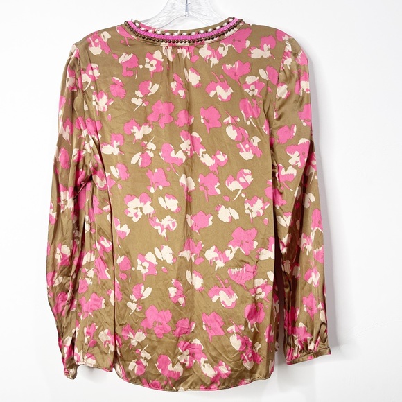 Boden Abstract Print Floral Silk Blouse Size 8 - Picture 14 of 14